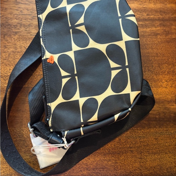 Orla Kiely Black and Cream Crossbody Bag - Picture 2 of 4